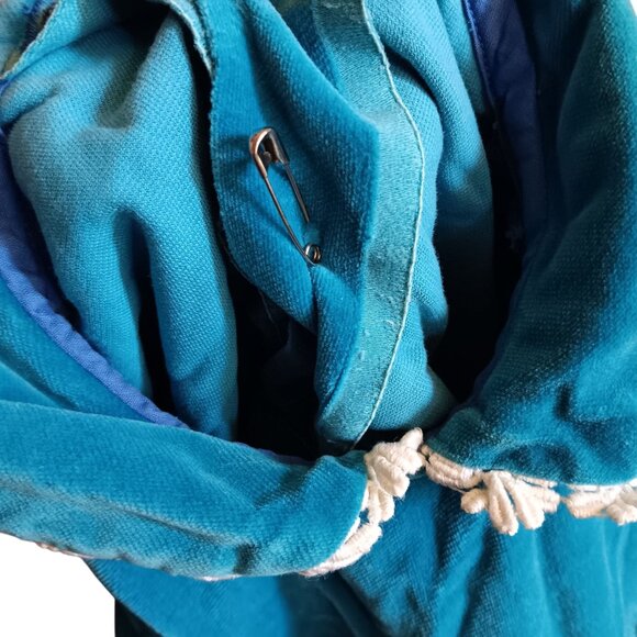 1OF1 2T 3T Vintage Velvet Baby Dress White Lace Trim & Button Details 1950's - Picture 8 of 9